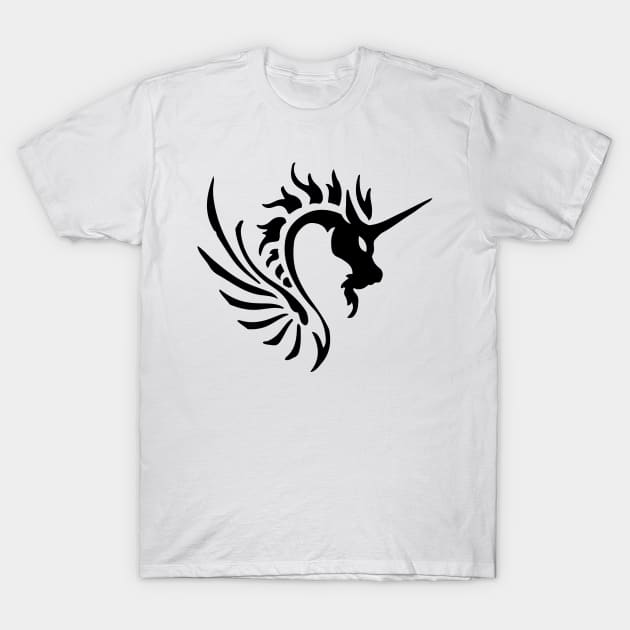 Tribal Dragon T-Shirt by linesdesigns